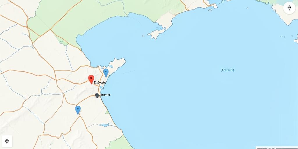 Map of the Dubrovnik coastline