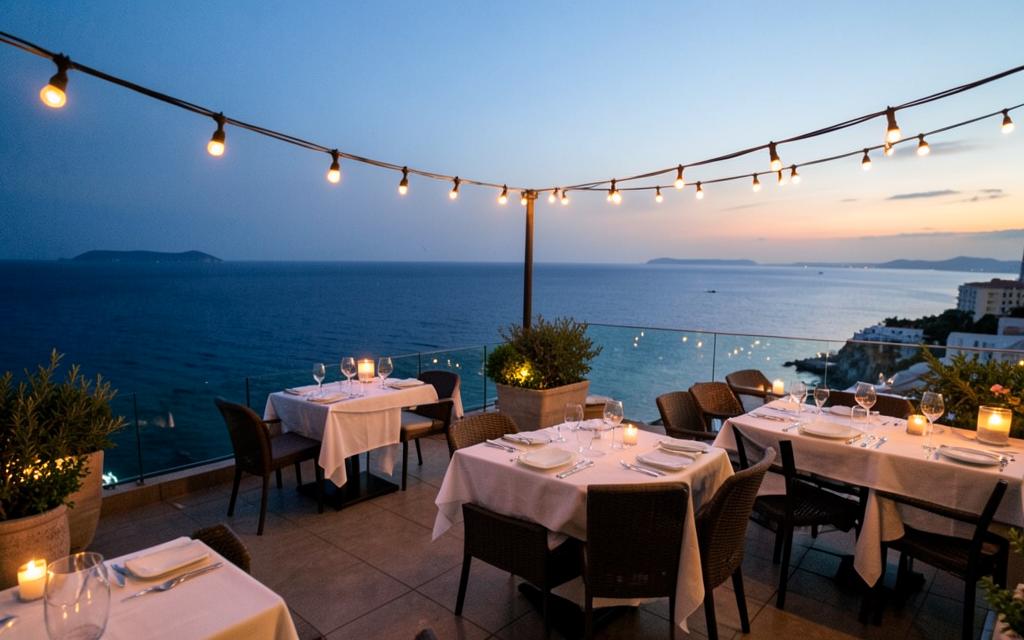 Sunset rooftop dinner